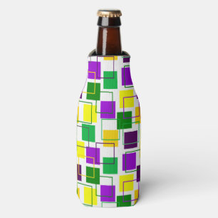 Mardi Gras Squares and Outlines  Bottle Cooler