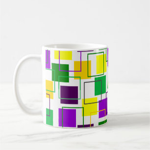 Mardi Gras Squares and Outlines Coffee Mug