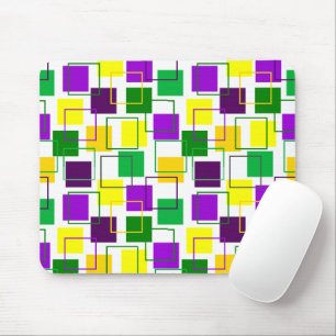 Mardi Gras Squares and Outlines  Mouse Pad