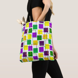 Mardi Gras Squares and Outlines Tote Bag