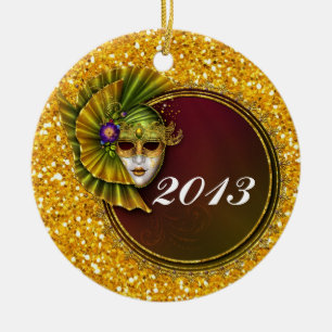 Mardi Gras - SRF Ceramic Tree Decoration