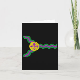 Mardi Gras St. Louis Flag Soulard Distressed Card