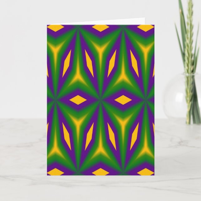 Mardi Gras Star Greeting Card (Front)