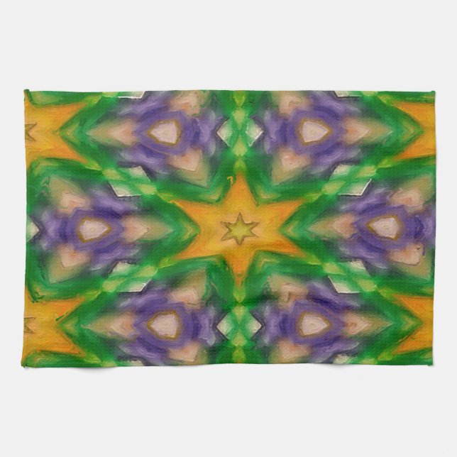 Mardi Gras Stars Tea Towel (Horizontal)