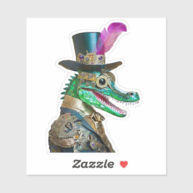 Mardi Gras Steampunk Party Animal Alligator (Sheet)