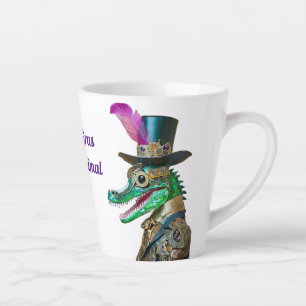 Mardi Gras Steampunk Party Animal Alligator Latte Mug