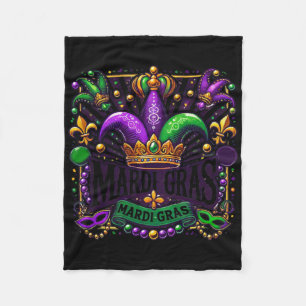 Mardi Gras Sticker Fleece Blanket