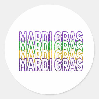 Mardi Gras Stickers,  Classic Round Sticker