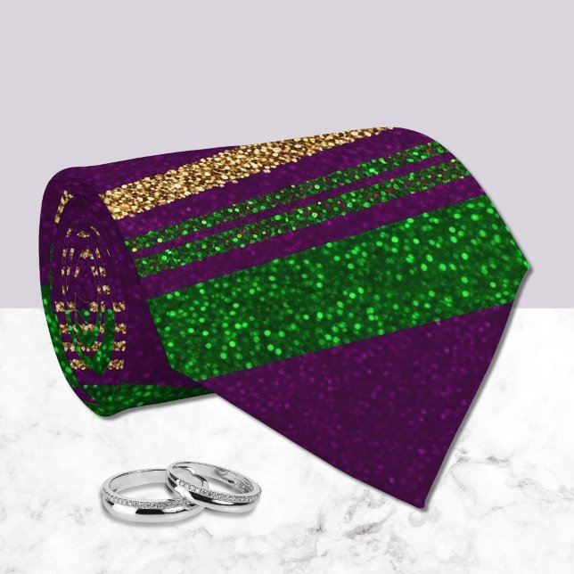 Mardi Gras Striped  Tie (Creator Uploaded)