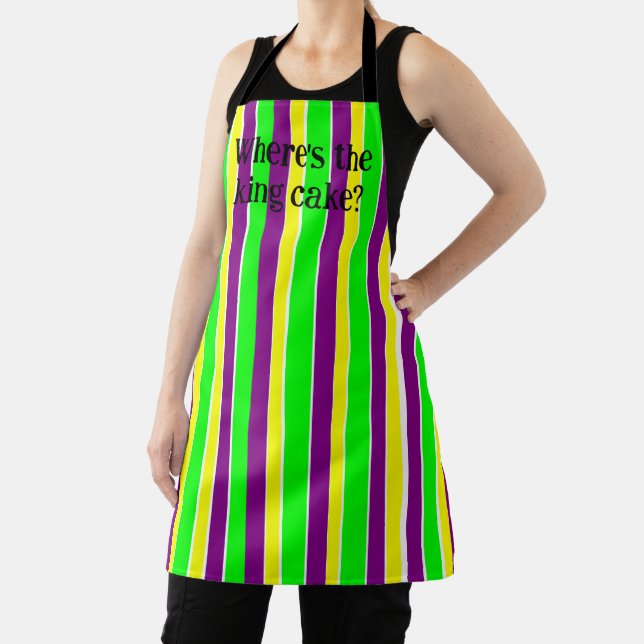 Mardi Gras Stripes Apron (Insitu)