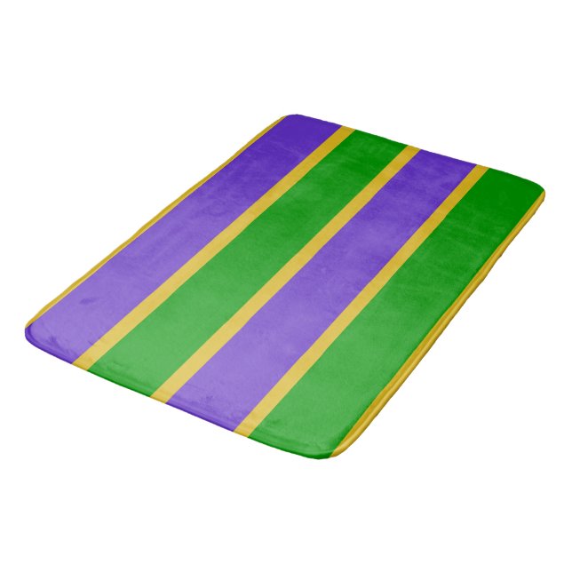 Mardi Gras Stripes Bath Mat (Angled)