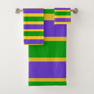 Mardi Gras Stripes Bath Towel Set