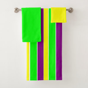 Mardi Gras Stripes Bath Towel Set
