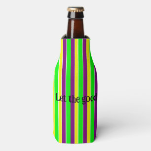 Mardi Gras Stripes Bottle Cooler