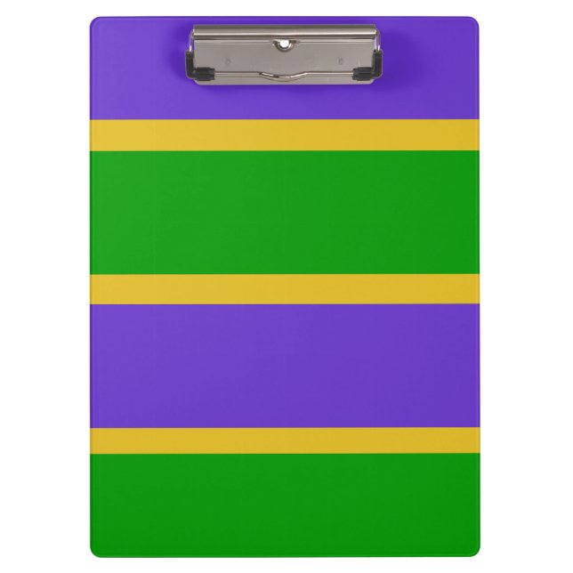 Mardi Gras Stripes Colours  Clipboard (Front)