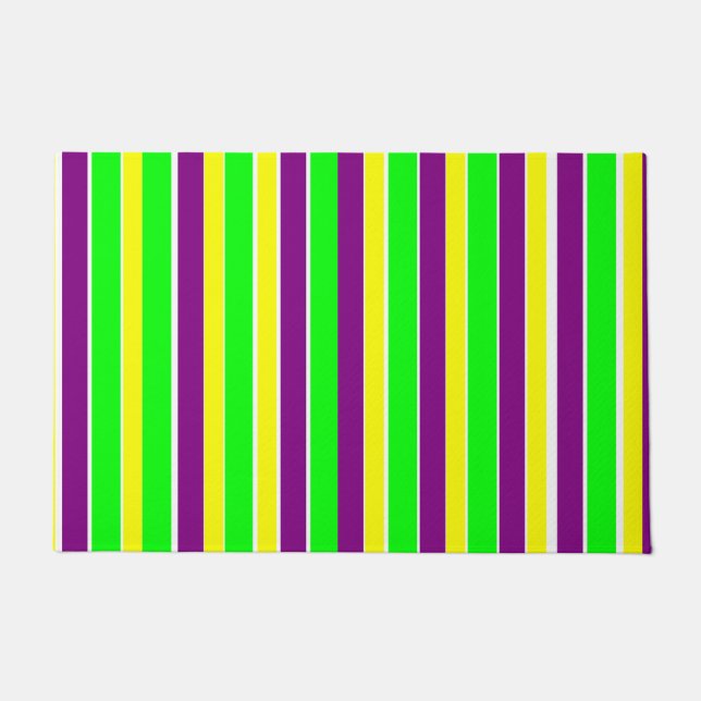 Mardi Gras Stripes Doormat (Front)