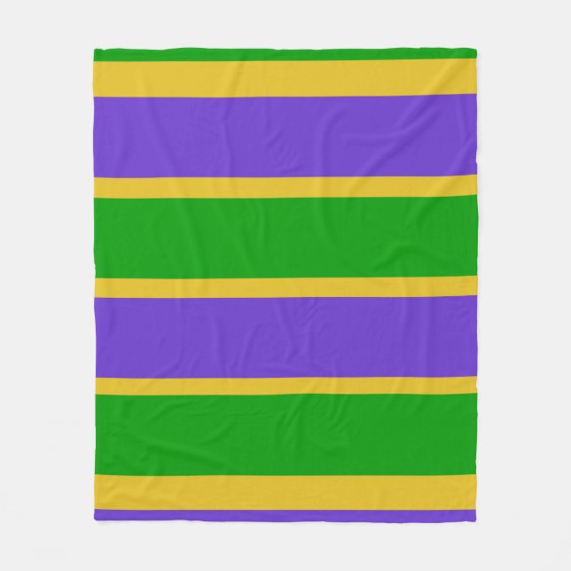 Mardi Gras Stripes Fleece Blanket (Front)