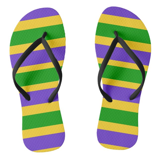 Mardi Gras Stripes Jandals (Footbed)