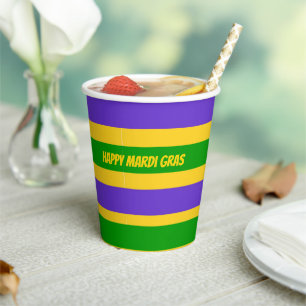 Mardi Gras Stripes Paper Cups
