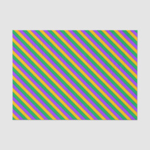 Mardi Gras Stripes Pattern Purple Green Yellow Tissue Paper