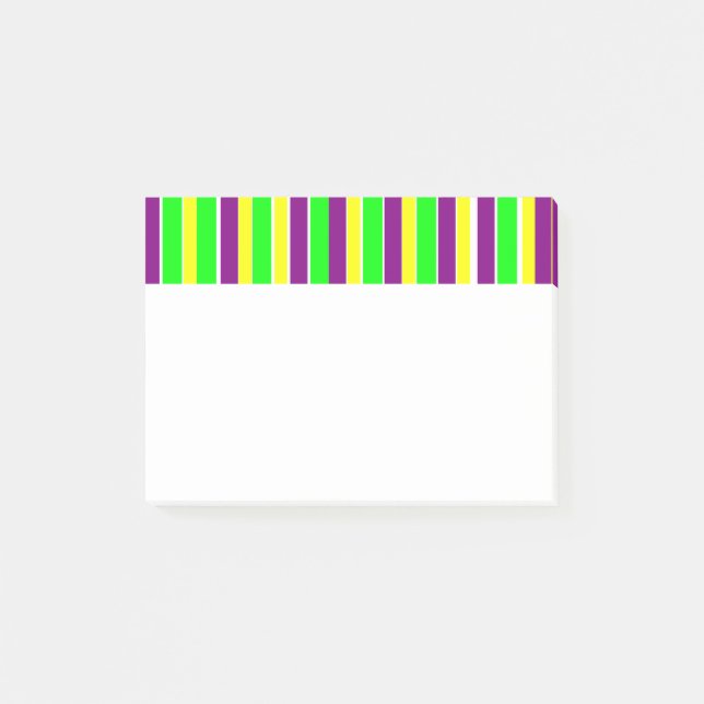 Mardi Gras Stripes Post-it Notes (Front)