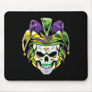 Mardi Gras Sugar Skull Day Of Dead Carnival Party Mouse Pad