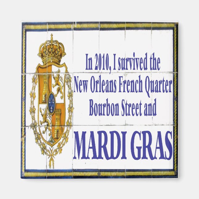 MArdi Gras Survivor Tile Mural Magnet (Front)