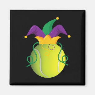 Mardi Gras Tennis Byll Jester Hat Funny Tennis Lov Magnet