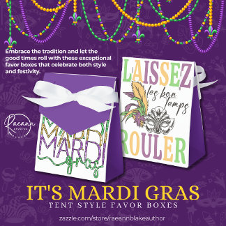 Mardi Gras Tent Style Favour Boxes