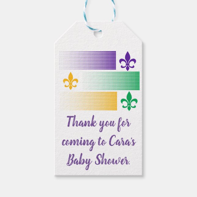 Mardi Gras themed gift tag (Front)