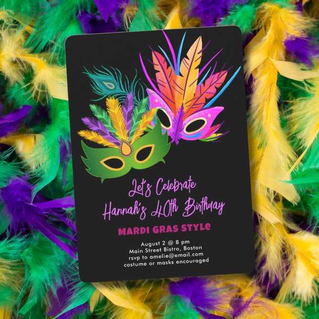 Mardi Gras Themed Party Invitation (Creator Uploaded)