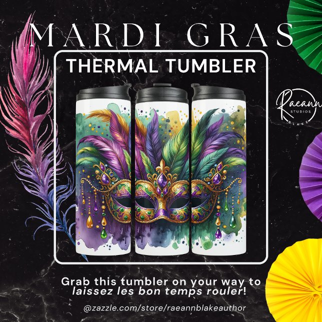 Mardi Gras Thermal Tumbler (Creator Uploaded)