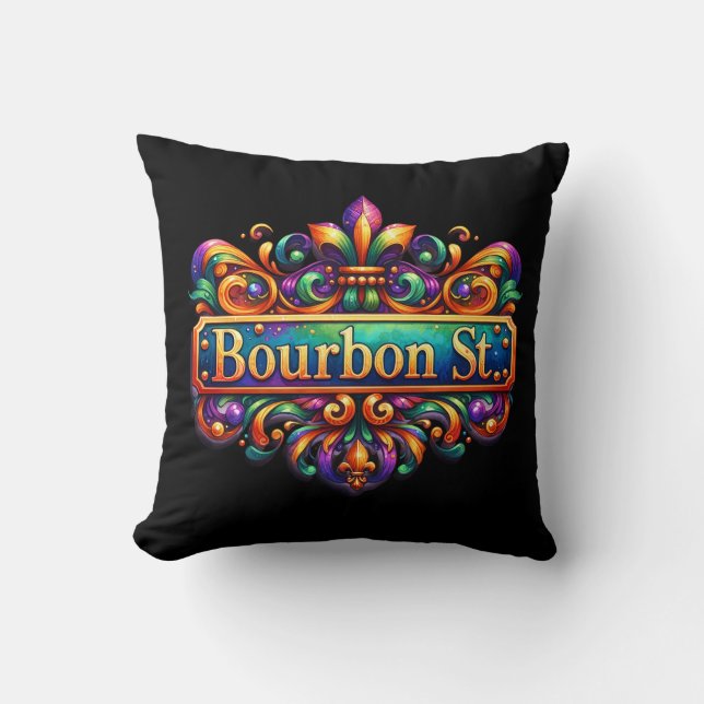 Mardi Gras Throw Pillow (Front)
