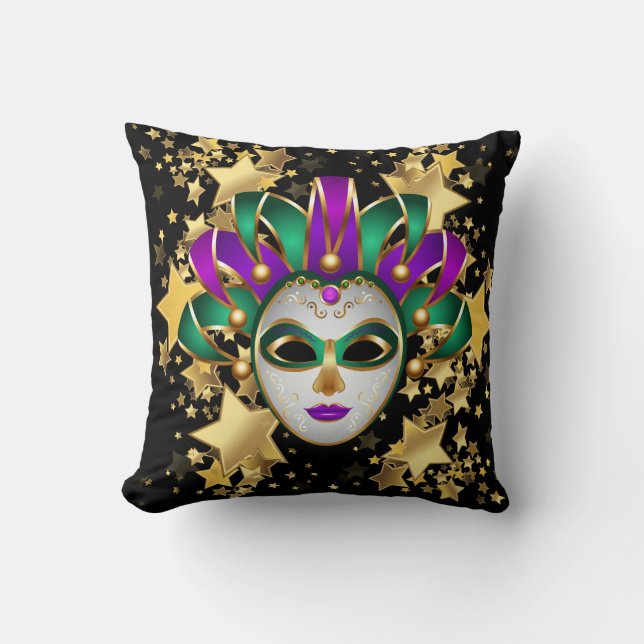 Mardi Gras Throw Pillow (Front)