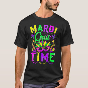 Mardi Gras Time Feathered Krewes Mask Mardi Gras 2 T-Shirt