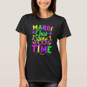 Mardi Gras Time Feathered Krewes Mask Mardi Gras T-Shirt