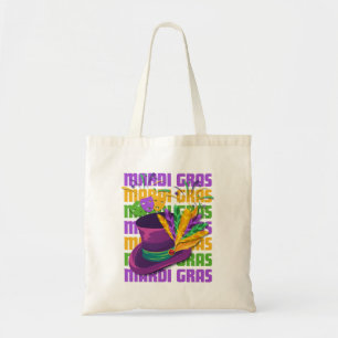MARDI GRAS Top Hat Feathers Tote Bag