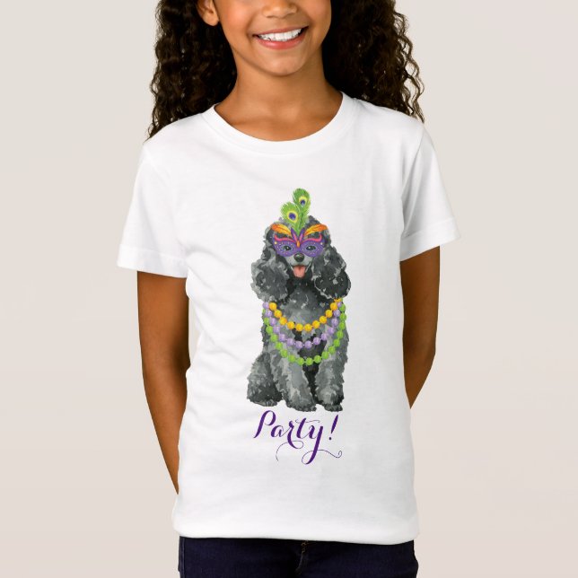 Mardi Gras Toy Poodle T-Shirt (Front)