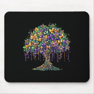 Mardi Gras Tree Beads Fat New Orleans 2025 Carniva Mouse Pad