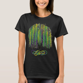 Mardi Gras Tree Beads New Orleans 2023 Watercolor T-Shirt