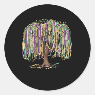 Mardi Gras Tree Beads New Orleans 2025 Festival Be Classic Round Sticker