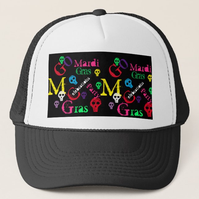 MARDI GRAS TRUCKER HAT (Front)