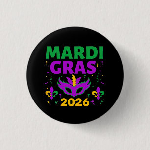 Mardi Gras Trucker Hat 3 Cm Round Badge