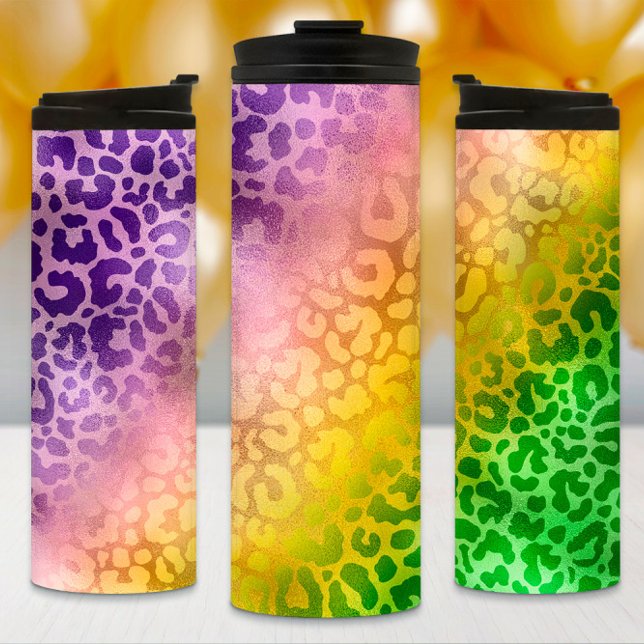 Mardi Gras Tumbler, Purple Yellow Green Tiger Thermal Tumbler (Creator Uploaded)