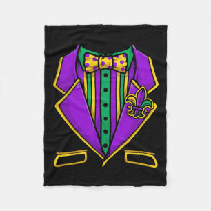Mardi Gras Tuxedo Suit For New Orleans Costume Mas Fleece Blanket
