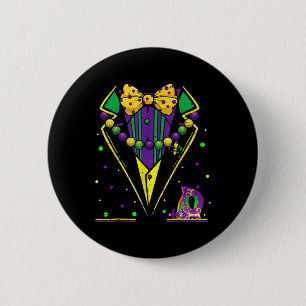 Mardi Gras Tuxedo Vest Party Suit Carnival Parade 6 Cm Round Badge