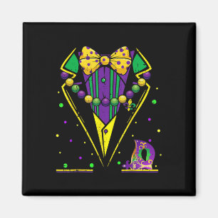 Mardi Gras Tuxedo Vest Party Suit Carnival Parade  Magnet