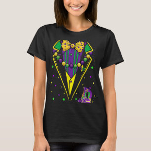 Mardi Gras Tuxedo Vest Party Suit Carnival Parade T-Shirt