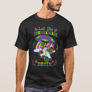 Mardi Gras Unicorn Bead Decoration Let Shenanigan T-Shirt