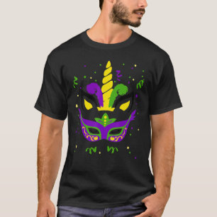 Mardi Gras Unicorn Mask Carnival Costume Youth Tod T-Shirt